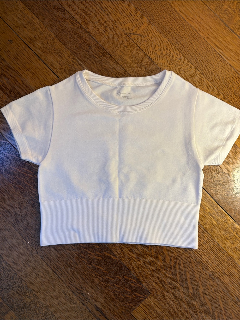 aerie White Cropped Tee